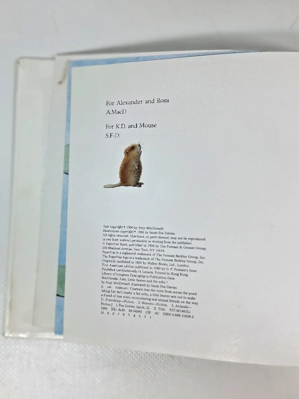 Little Beaver and The Echo by Amy MacDonald, Children's Book, 90s Y2K